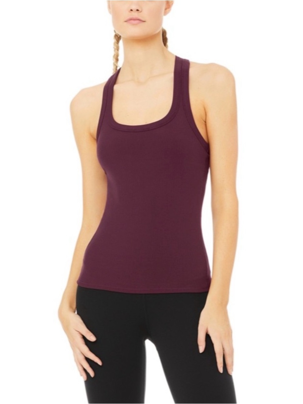 ALO Yoga Ribbed Racerback Tank - Plum